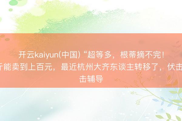 开云kaiyun(中国) “超等多，根蒂摘不完！”一斤能卖到上百元，最近杭州大齐东谈主转移了，伏击辅导