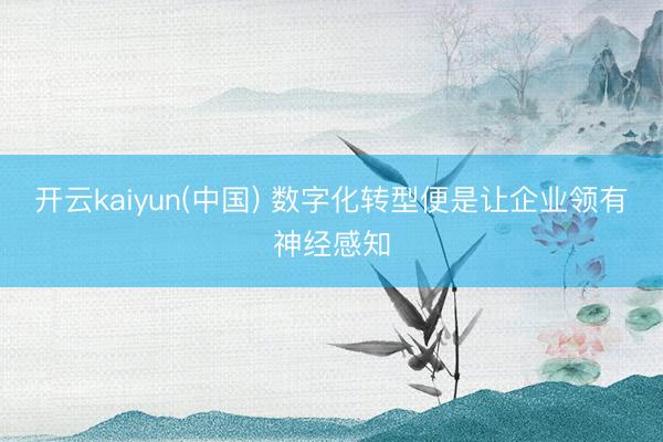 开云kaiyun(中国) 数字化转型便是让企业领有神经感知