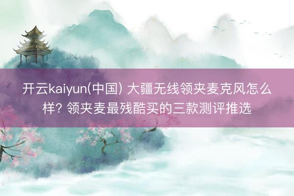 开云kaiyun(中国) 大疆无线领夹麦克风怎么样? 领夹麦最残酷买的三款测评推选