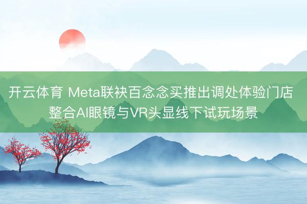 开云体育 Meta联袂百念念买推出调处体验门店 整合AI眼镜与VR头显线下试玩场景