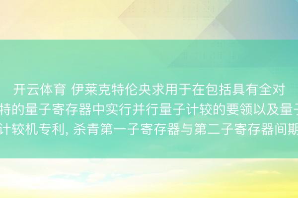 开云体育 伊莱克特伦央求用于在包括具有全对全互相作用的量子比特的量子寄存器中实行并行量子计较的要领以及量子计较机专利， 杀青第一子寄存器与第二子寄存器间期间平均成对互相作用隐匿