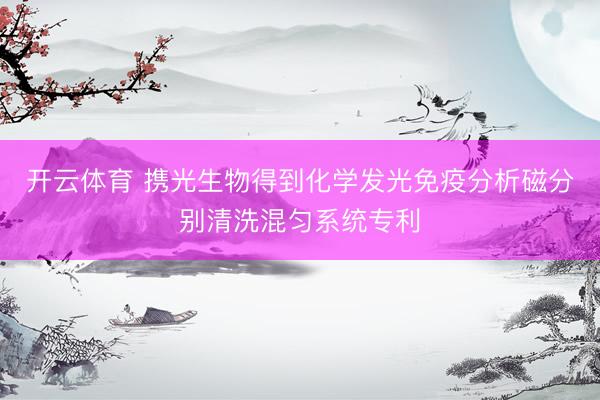 开云体育 携光生物得到化学发光免疫分析磁分别清洗混匀系统专利
