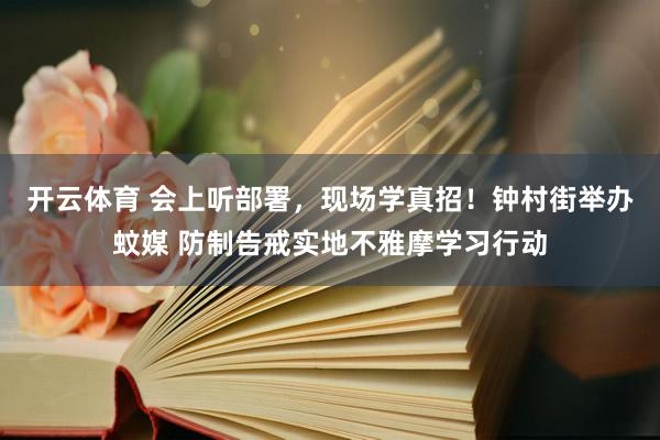 开云体育 会上听部署，现场学真招！钟村街举办蚊媒 防制告戒实地不雅摩学习行动